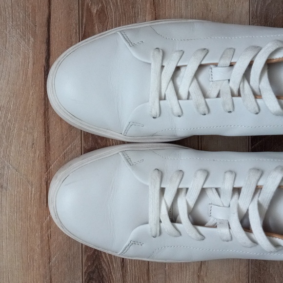 JCrew J Crew Men's Court Sneakers White Leather Size 11 EUC - Picture 3 of 7
